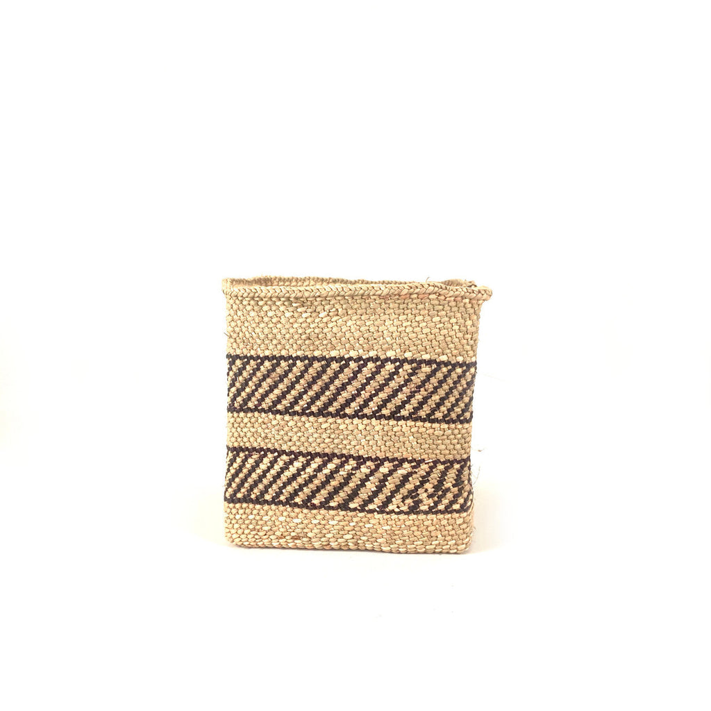 Square Natural  w/ Black Stripe Iringa Basket