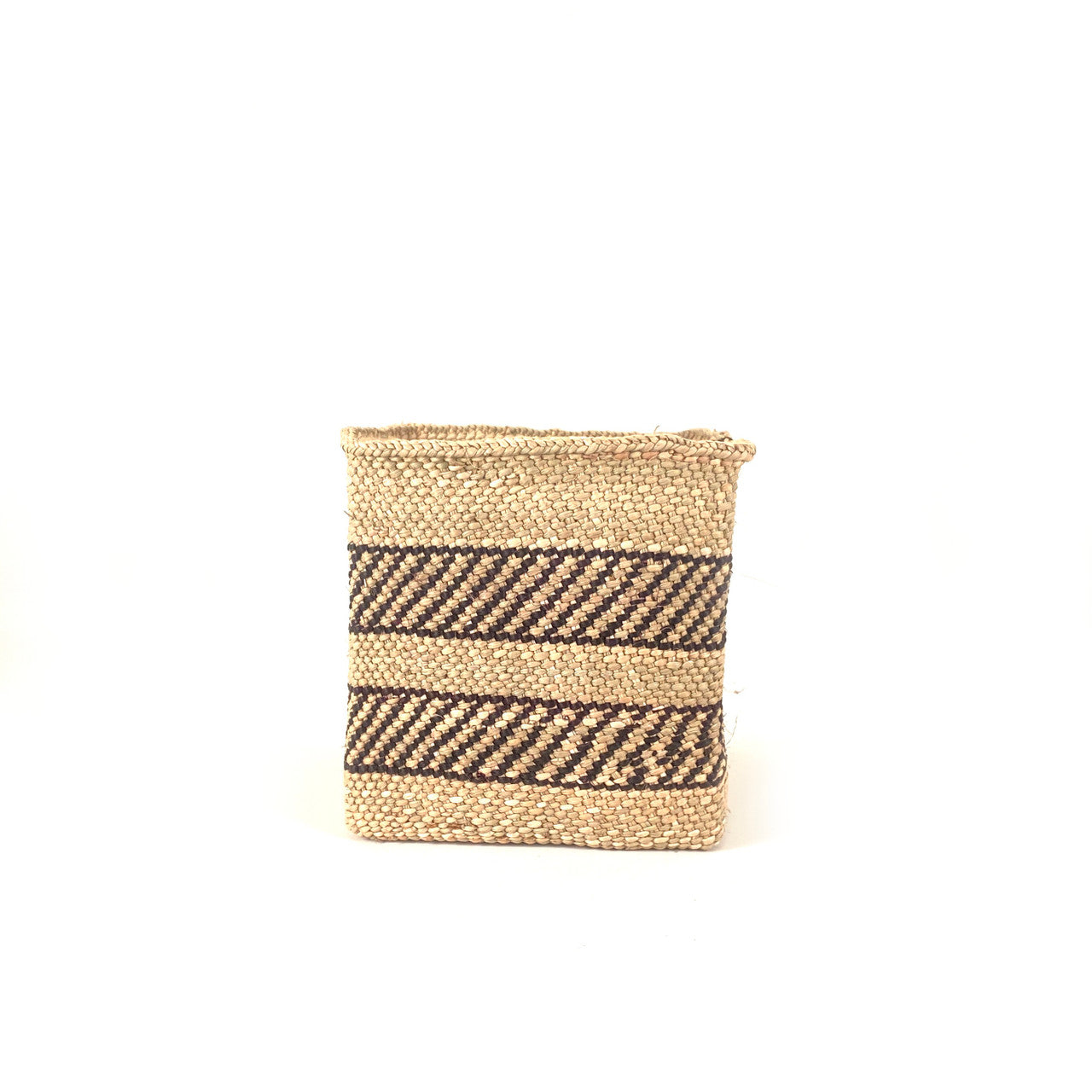 Square Natural  w/ Black Stripe Iringa Basket