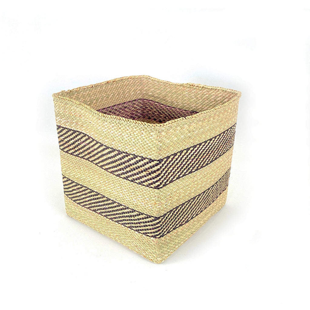 Square Natural  w/ Black Stripe Iringa Basket
