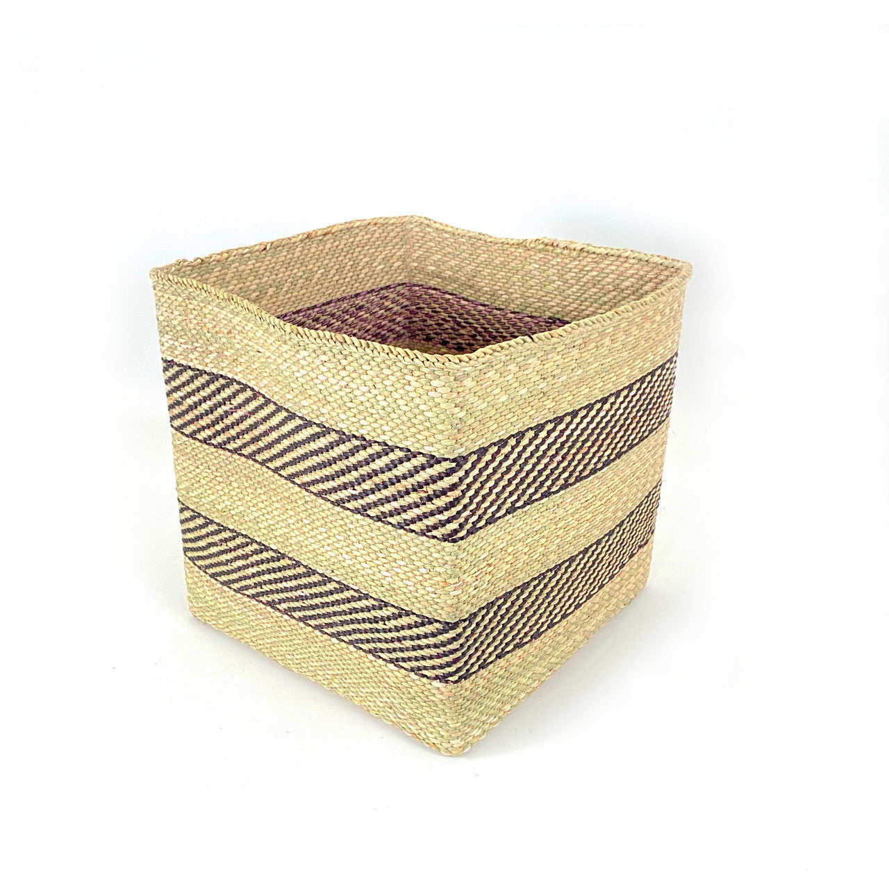 Square Natural  w/ Black Stripe Iringa Basket