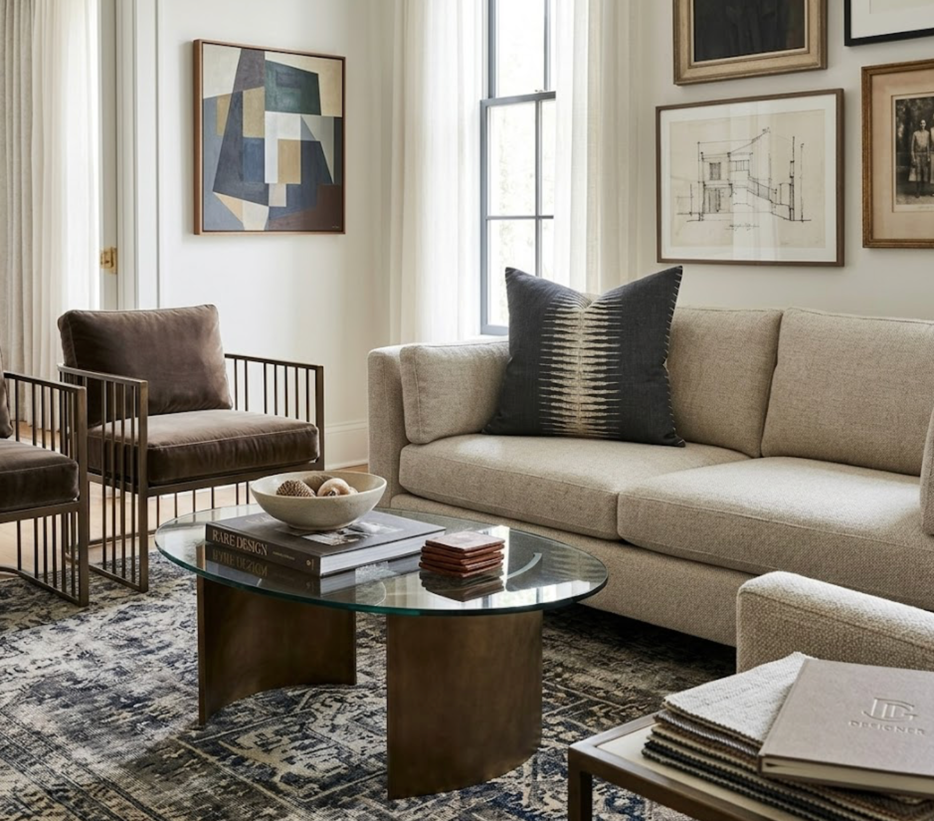 Ikat Pillow Cover in Charcoal, Peter Dunham Textiles