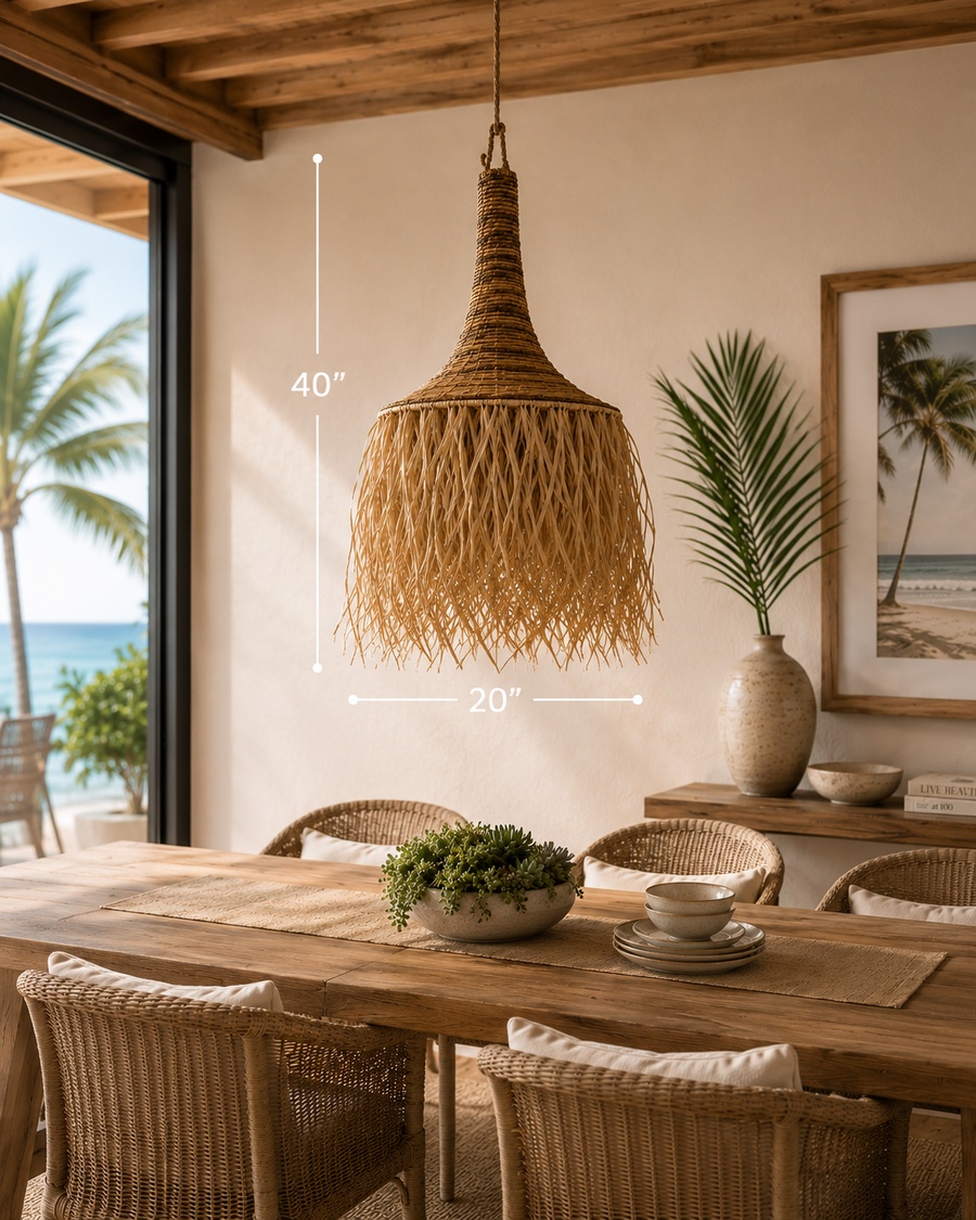 Banana Leaf Fringe Pendant Light