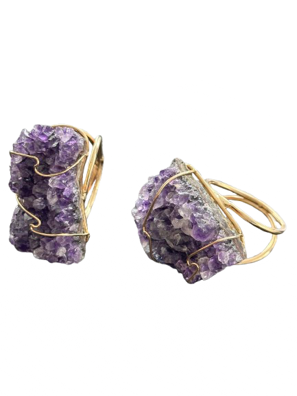 Amethyst Napkin Rings (Set of 2)