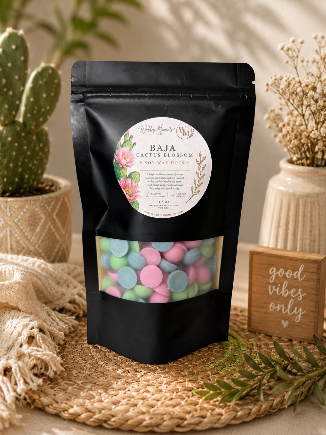 Baja Cactus Blossom Soy Wax Melt Dots | Medium Bag 4.5 oz