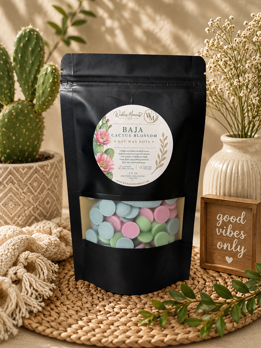 Baja Cactus Blossom Soy Wax Melt Dots | Small Bag 2.5 oz