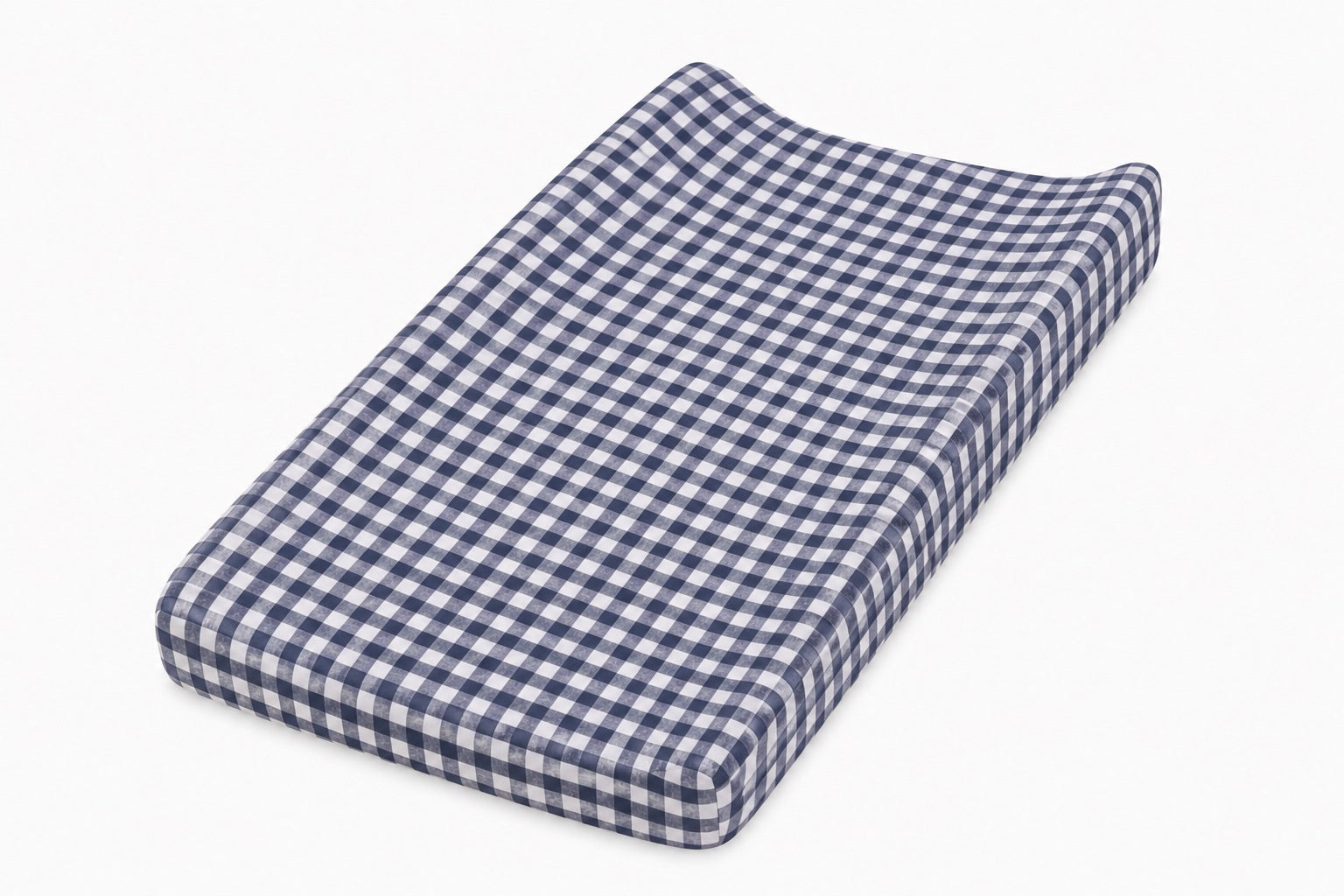 Navy Gingaham Changing Pad Cover