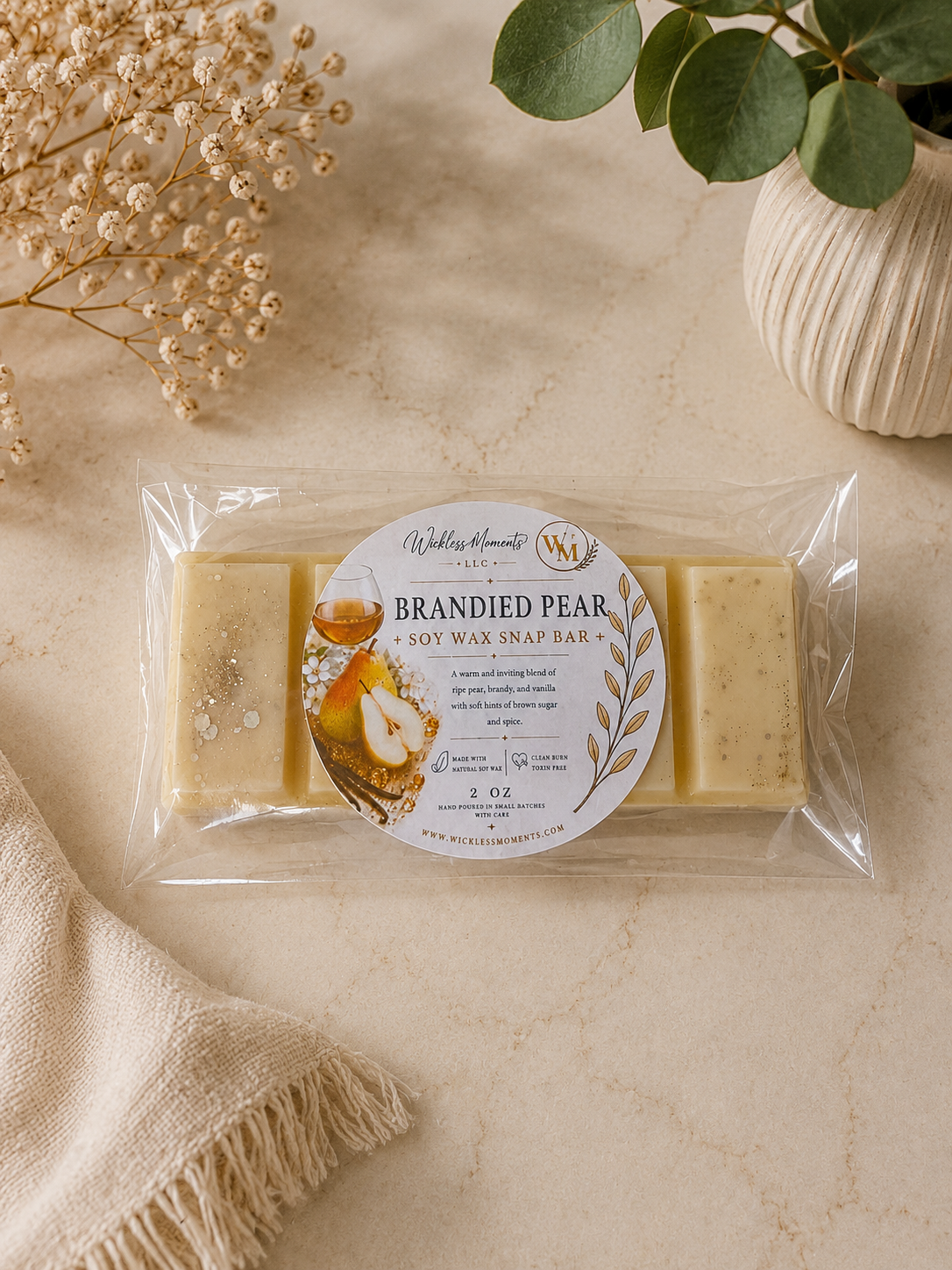 Brandied Pear Soy Wax Snap Bar | 2 oz
