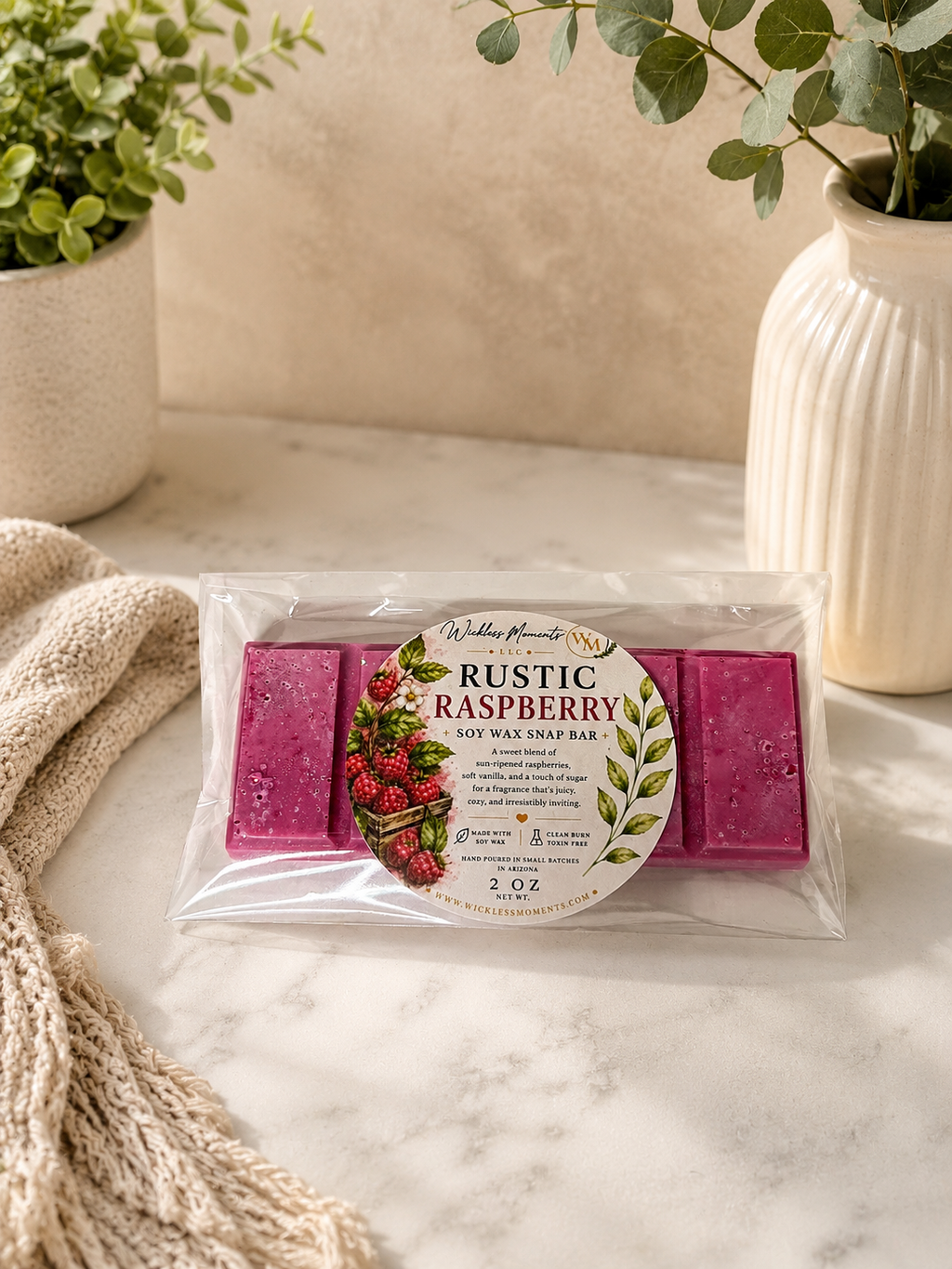 Rustic Raspberry Soy Wax Snap Bar|2oz