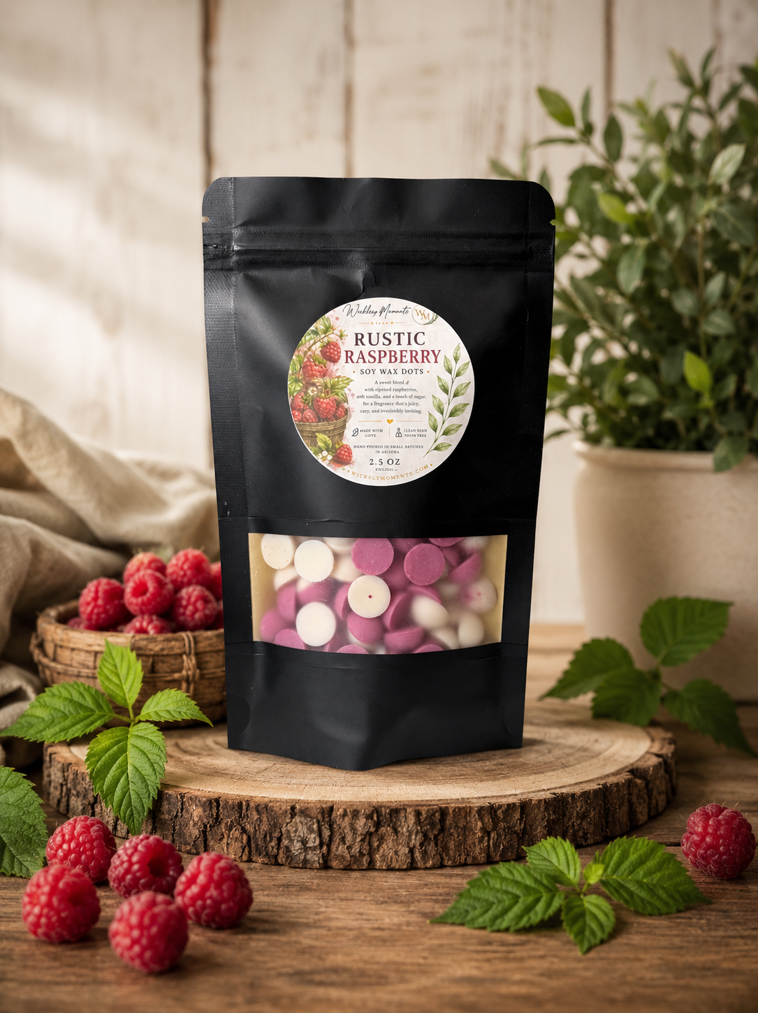 Rustic Raspberry Soy Wax Dots |Small Bag 2.5oz