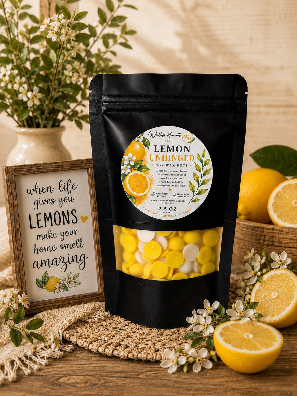 Lemon Unhinged Soy Wax Dots | Small Bag 2.5 oz