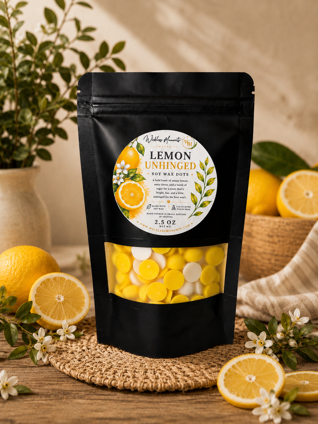 Lemon Unhinged Soy Wax Dots | Small Bag 2.5 oz