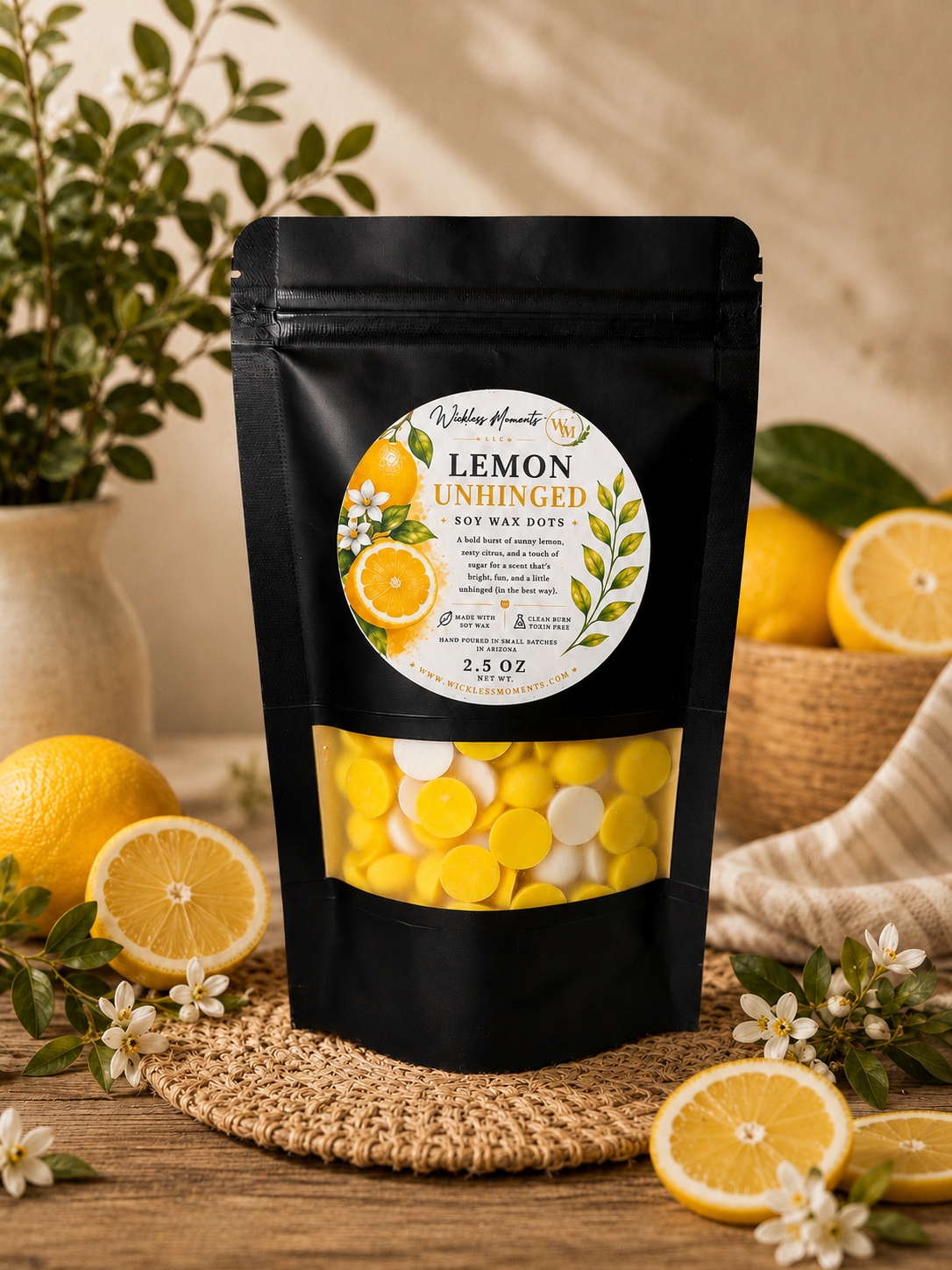 Lemon Unhinged Soy Wax Dots | Small Bag 2.5 oz