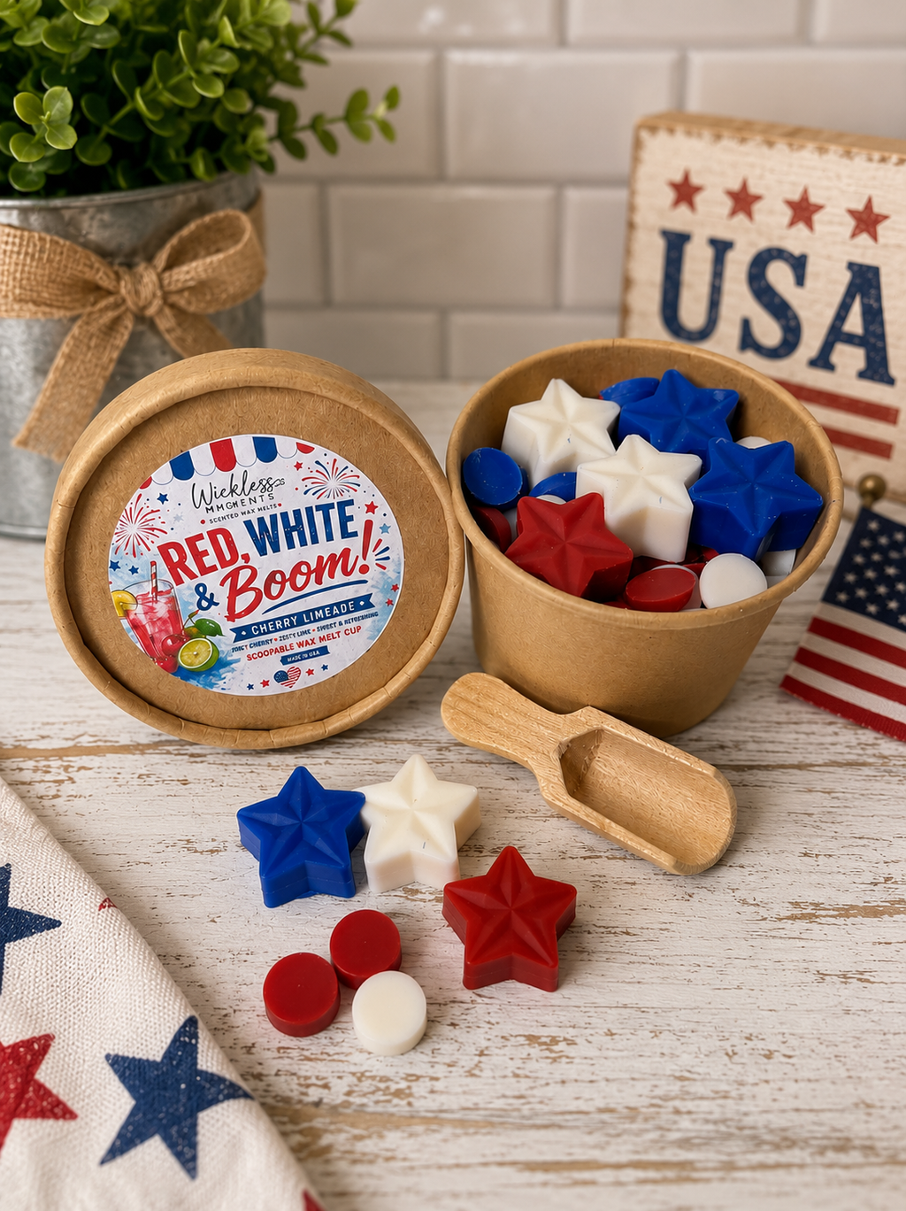 Red, White & Boom! Cherry Limeade Scoopie Wax Melt Cup | 4.5 oz