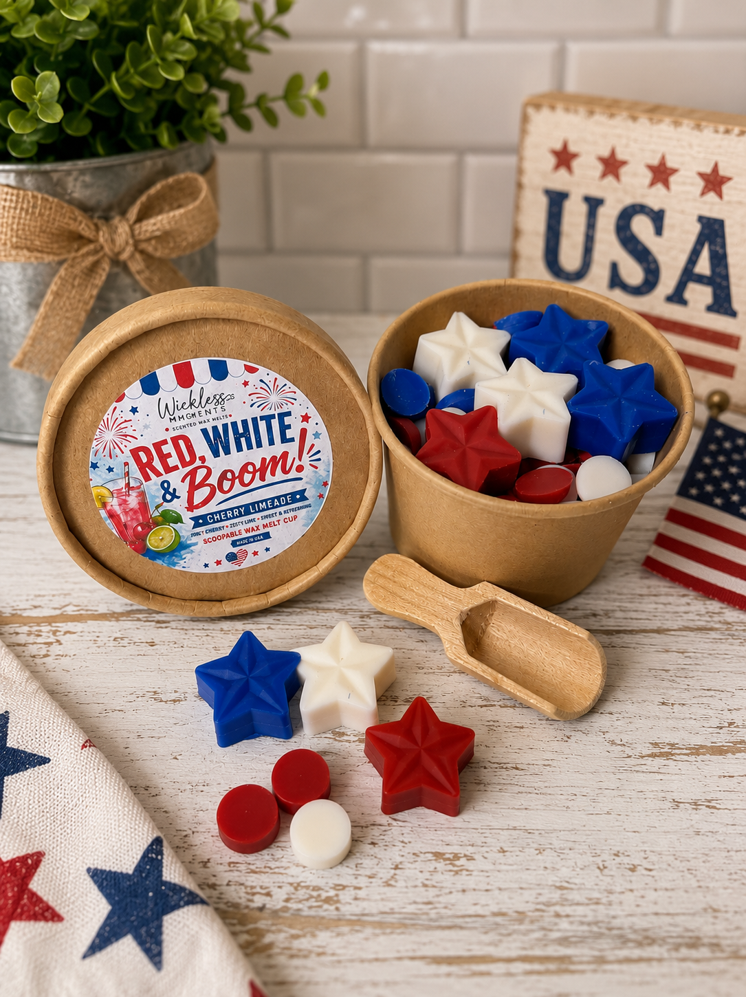 Red, White & Boom! Cherry Limeade Scoopie Wax Melt Cup | 4.5 oz
