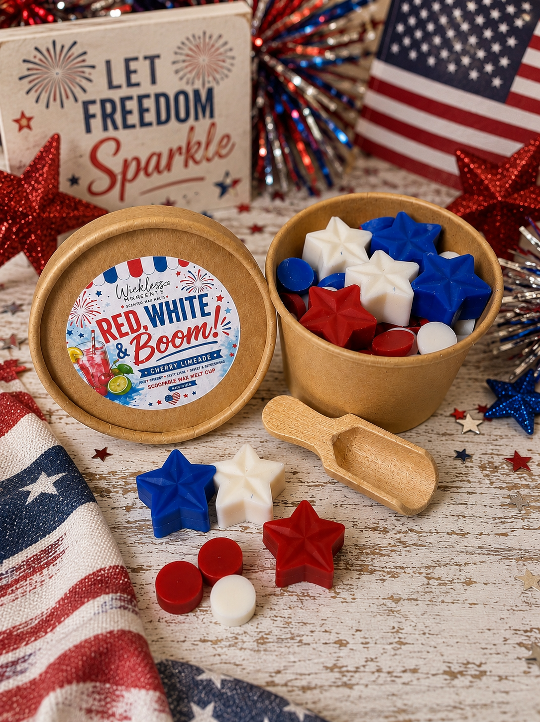 Red, White & Boom! Cherry Limeade Scoopie Wax Melt Cup | 4.5 oz