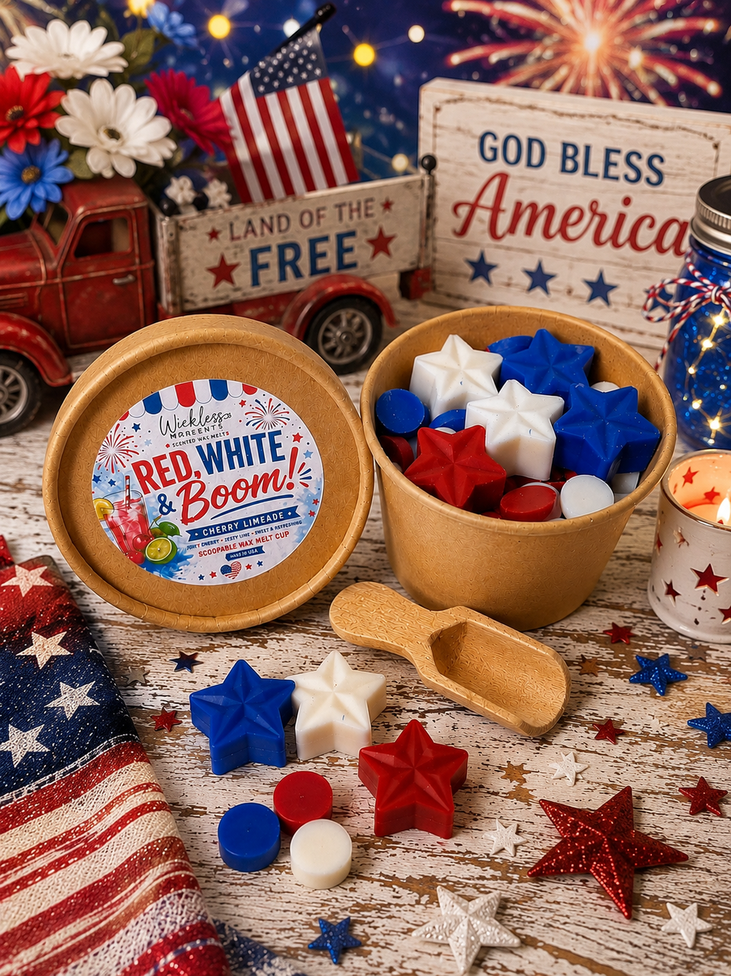 Red, White & Boom! Cherry Limeade Scoopie Wax Melt Cup | 4.5 oz