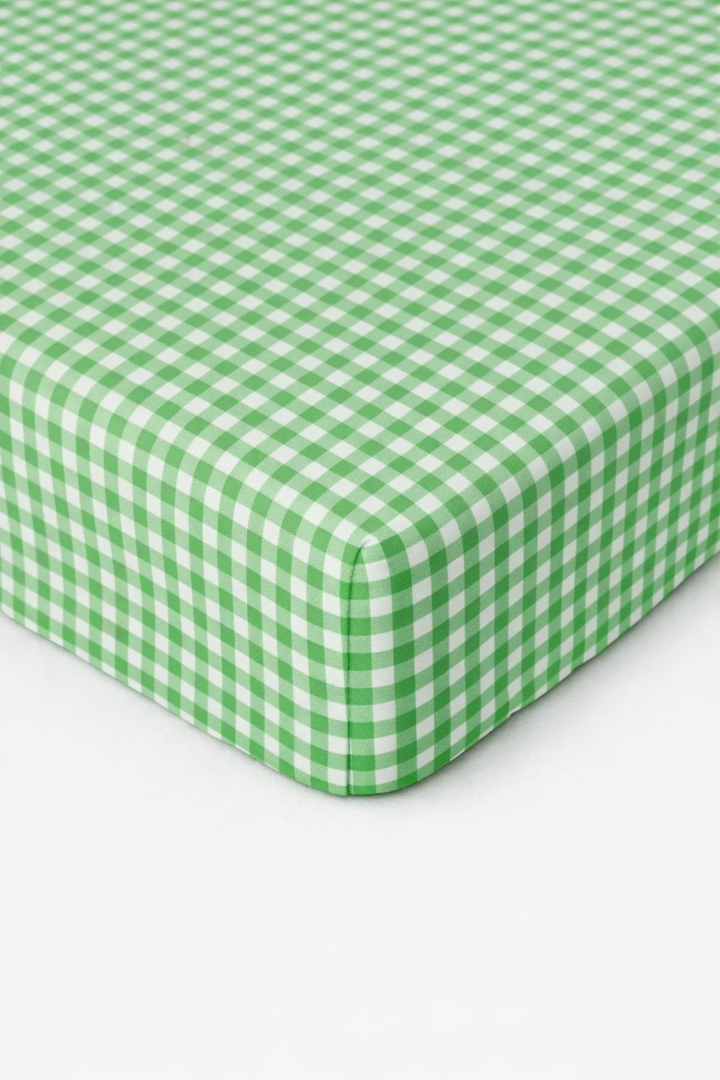 Green White Gingham Crib Sheet