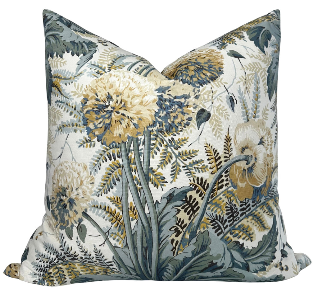 Dahlia Floral Pillow Cover in Soft Gold, Thibaut Pillows