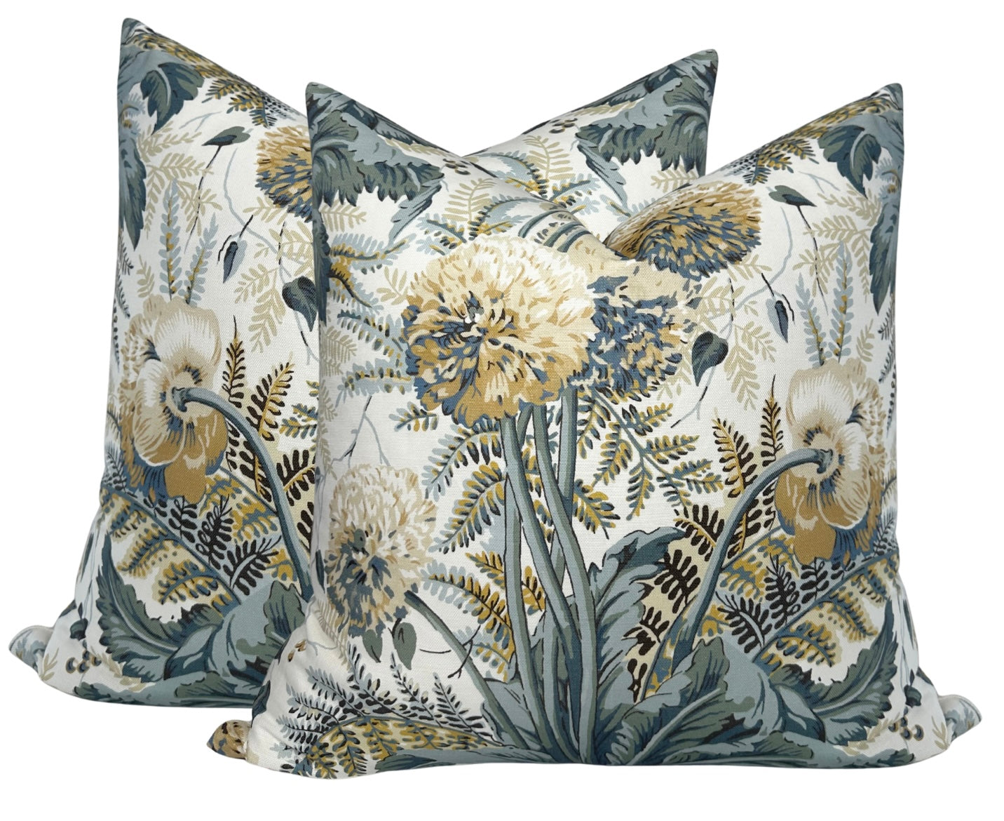 Dahlia Floral Pillow Cover in Soft Gold, Thibaut Pillows