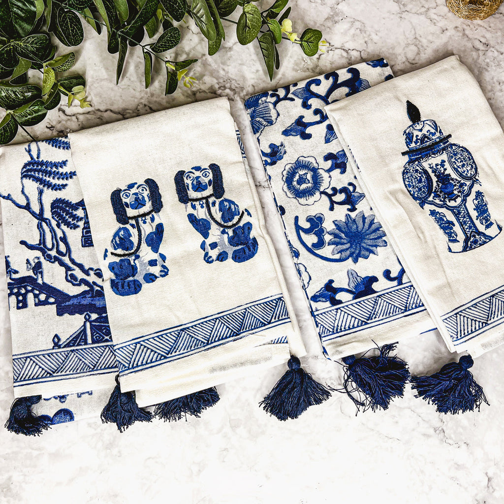 Blue & White Chinoiserie Tea Towels