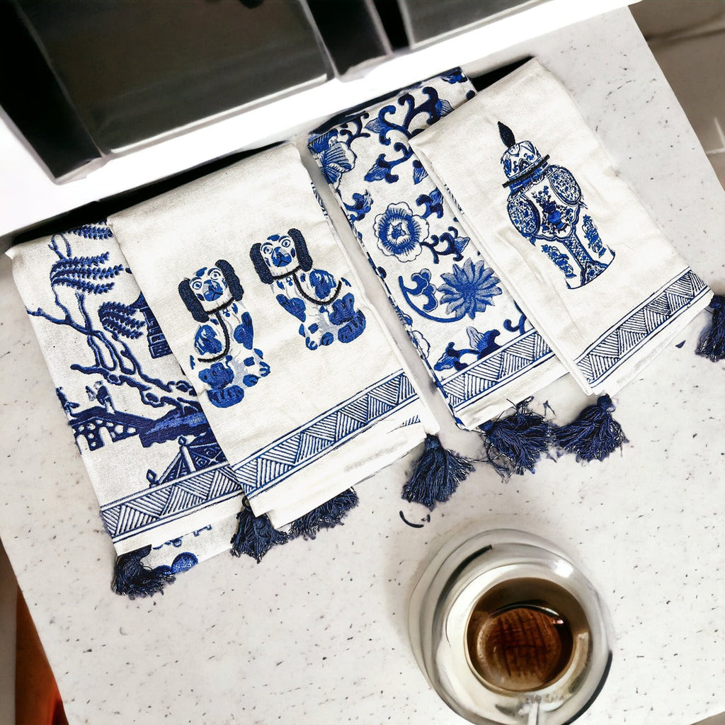 Blue & White Chinoiserie Tea Towels