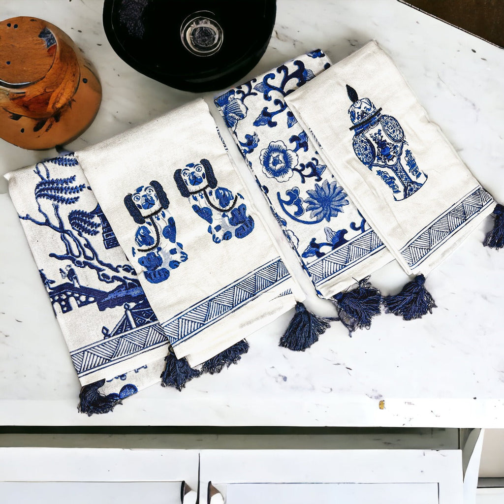 Blue & White Chinoiserie Tea Towels