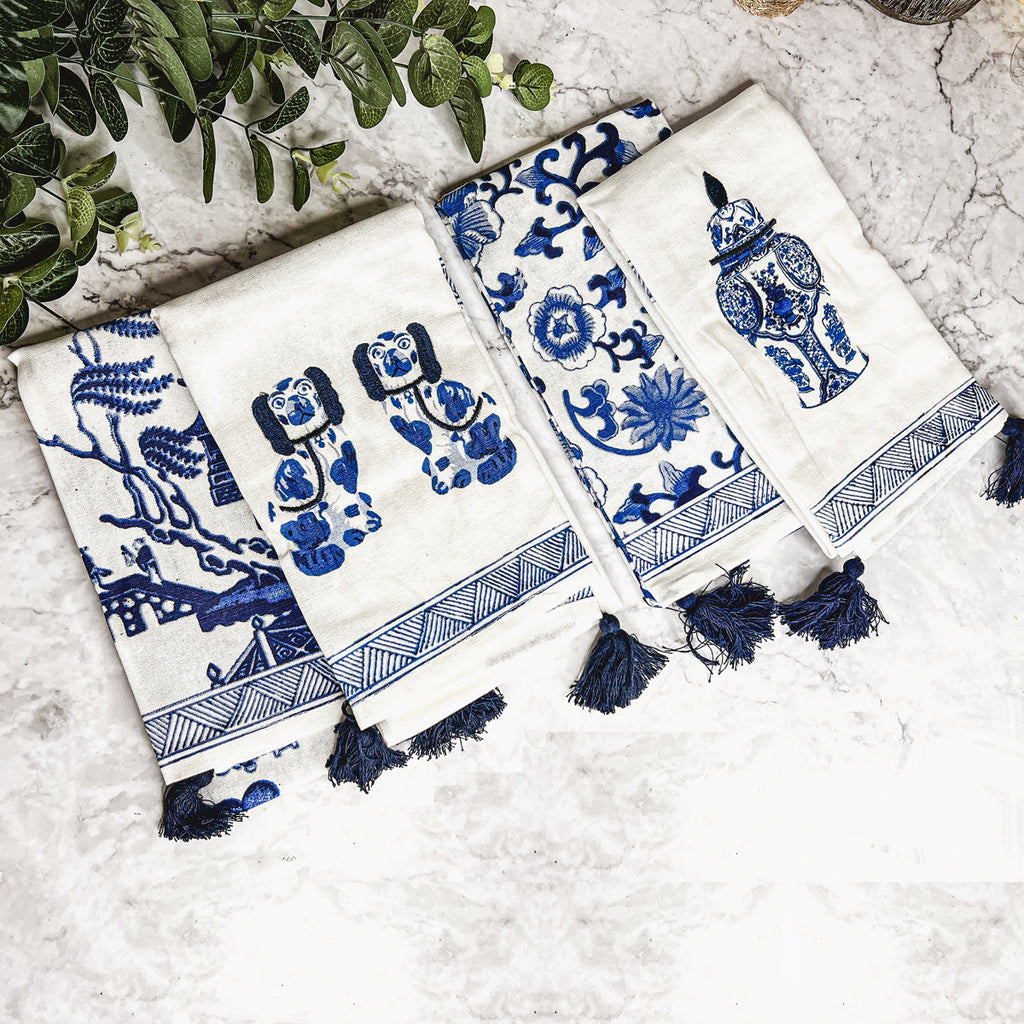 Blue & White Chinoiserie Tea Towels