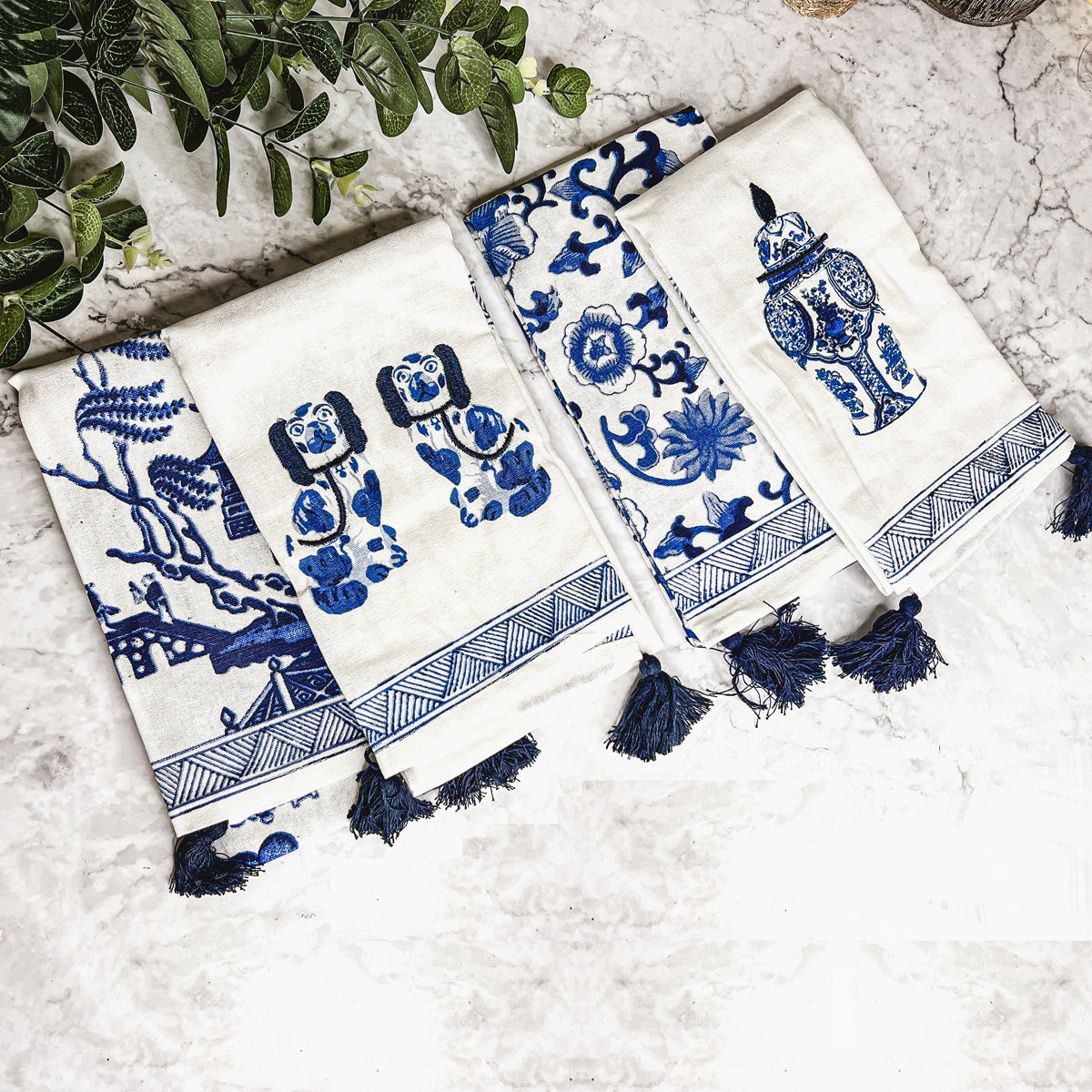Blue & White Chinoiserie Tea Towels