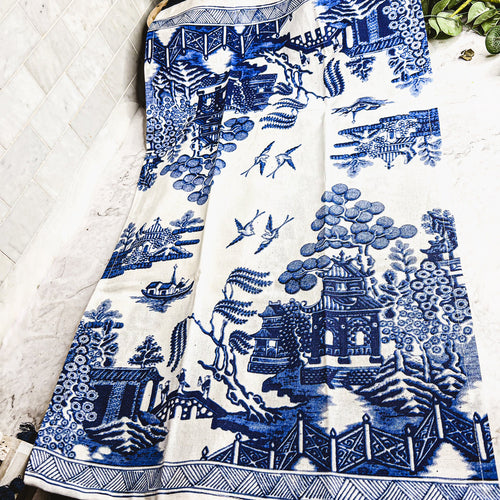 Blue & White Chinoiserie Tea Towels