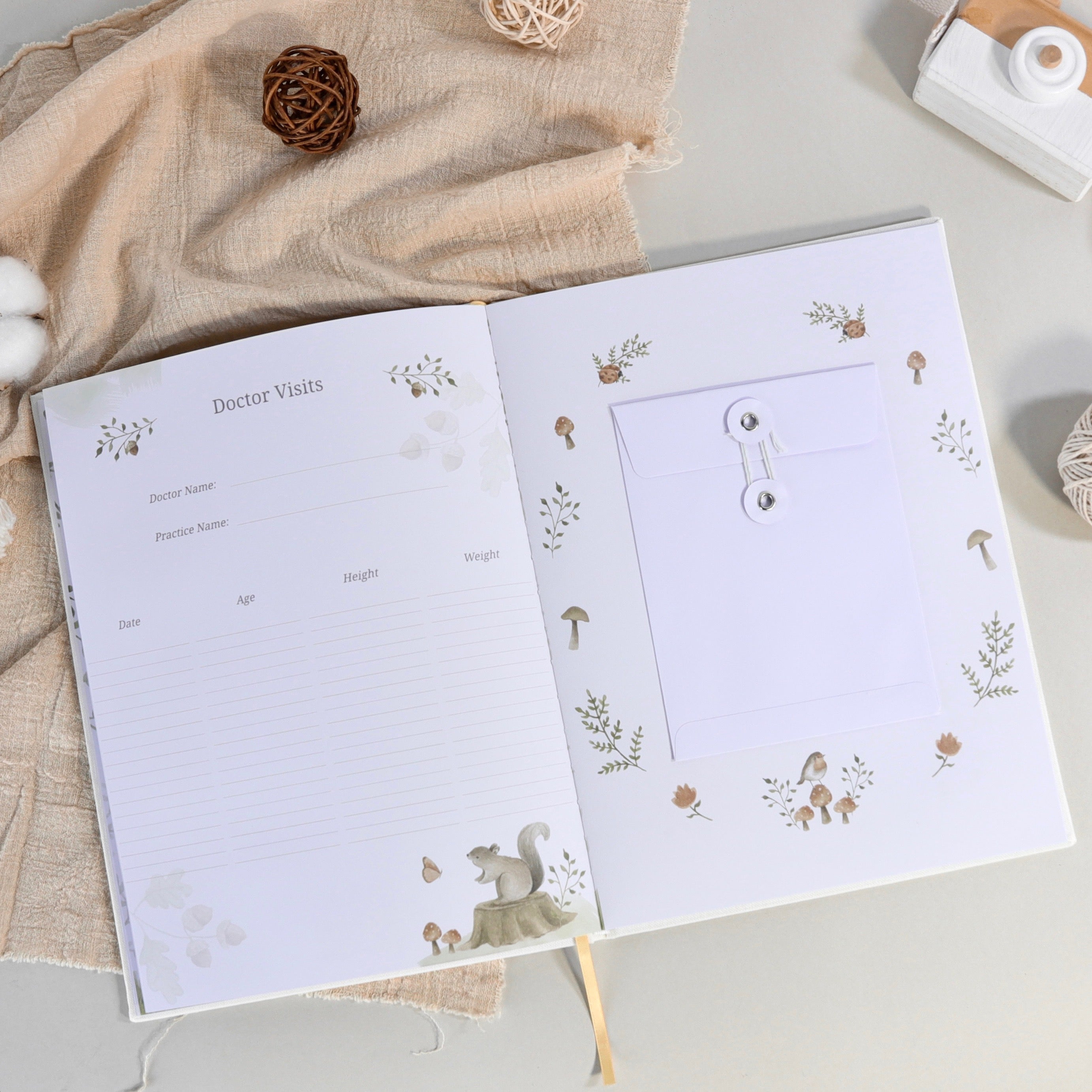The Story of You: Fearfully and Wonderfully Made (Forest Friends) - Linen Baby Keepsake Book with Storage Box