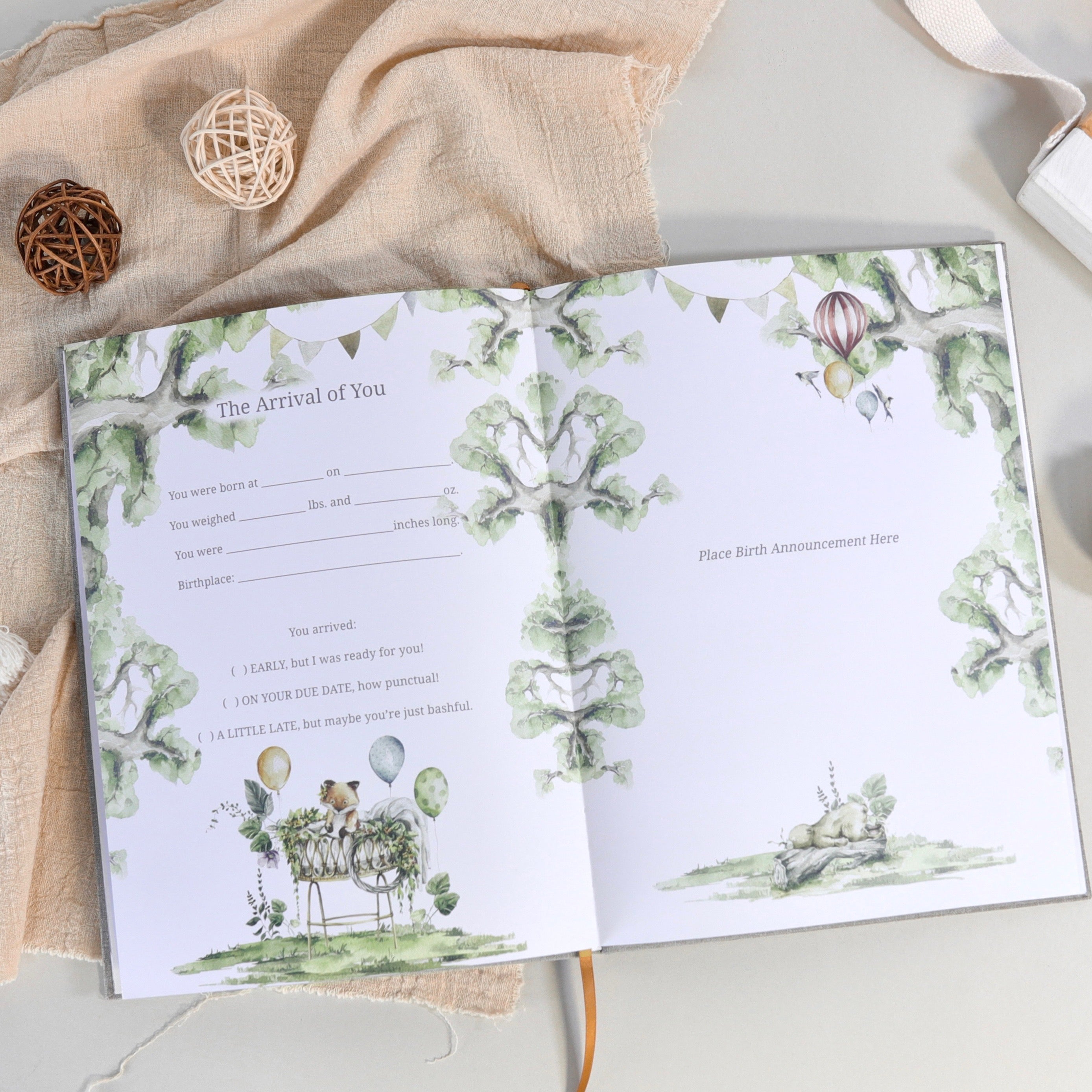 The Story of You: Fearfully and Wonderfully Made (Bear Forest) - Linen Baby Keepsake Book with Storage Box