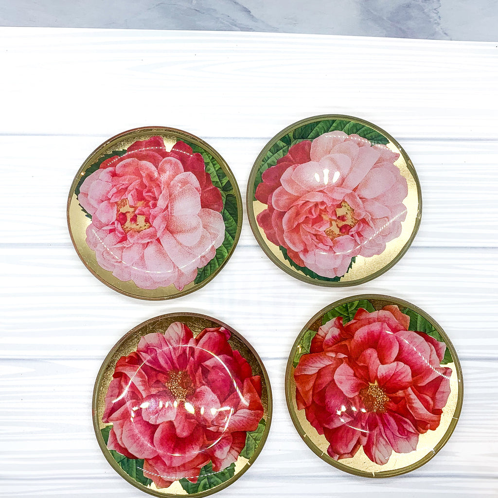 Rose Decoupage Trinket Tray with Gold Leaf