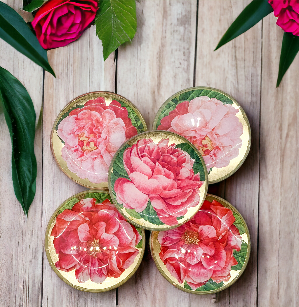 Rose Decoupage Trinket Tray with Gold Leaf