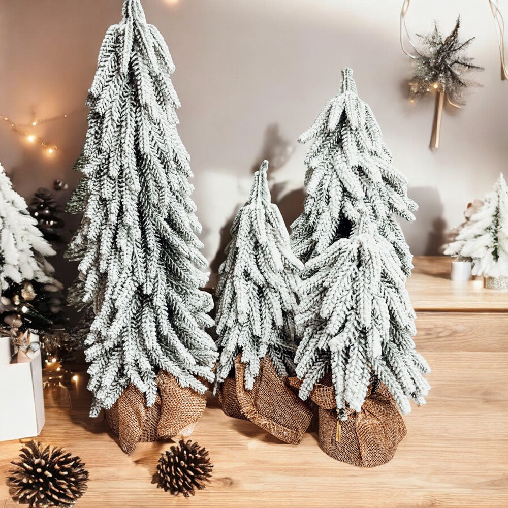 Flocked Mini Christmas Trees