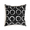Sadza Circles Pillow Cover - Ebony Black