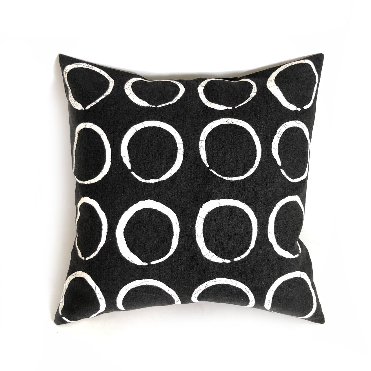 Sadza Circles Pillow Cover - Ebony Black