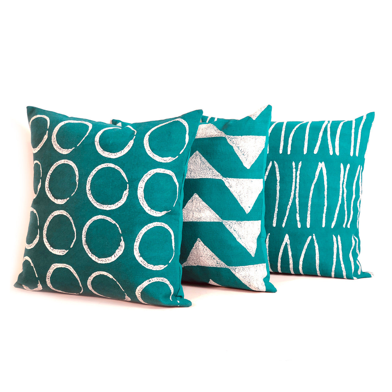 Sadza Triangles Pillow Cover - Seychelles Teal