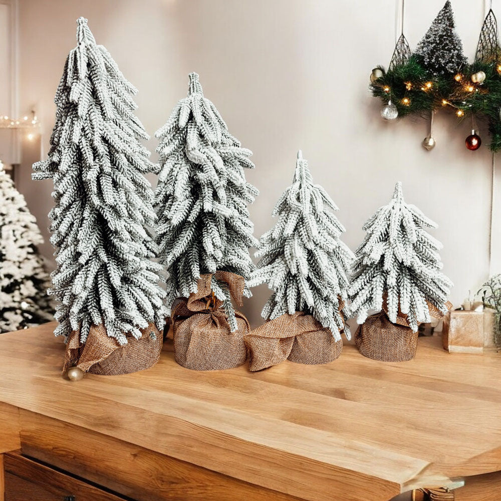 Flocked Mini Christmas Trees