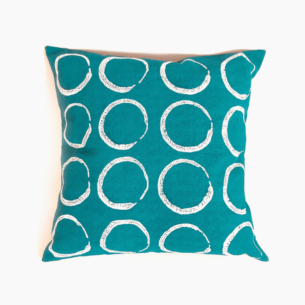 Sadza Circles Pillow Cover - Seychelles Teal