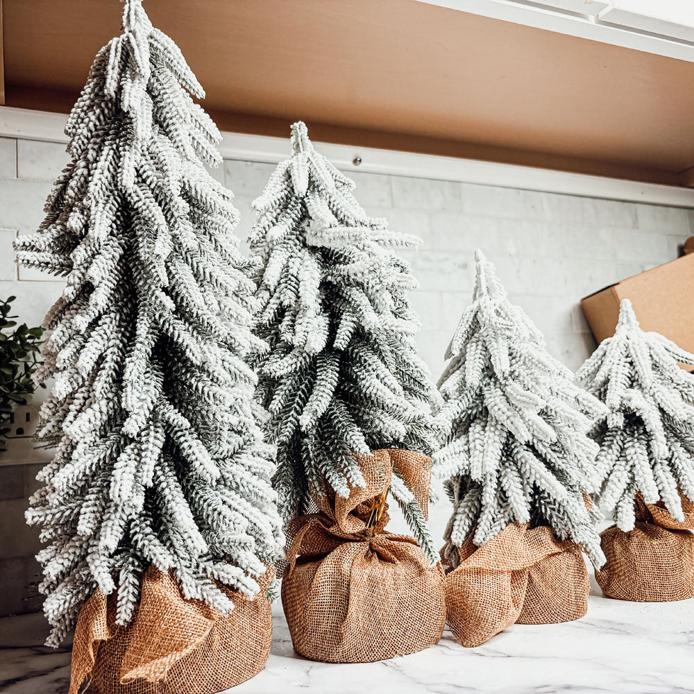 Flocked Mini Christmas Trees