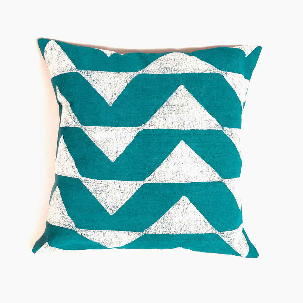 Sadza Triangles Pillow Cover - Seychelles Teal