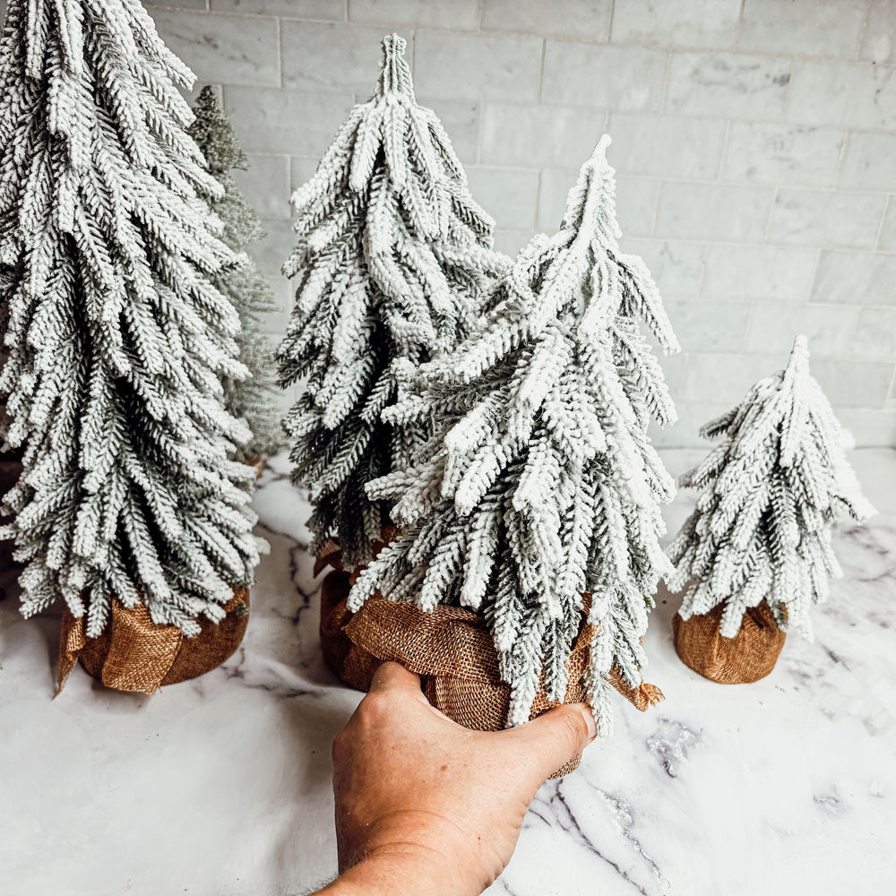 Flocked Mini Christmas Trees