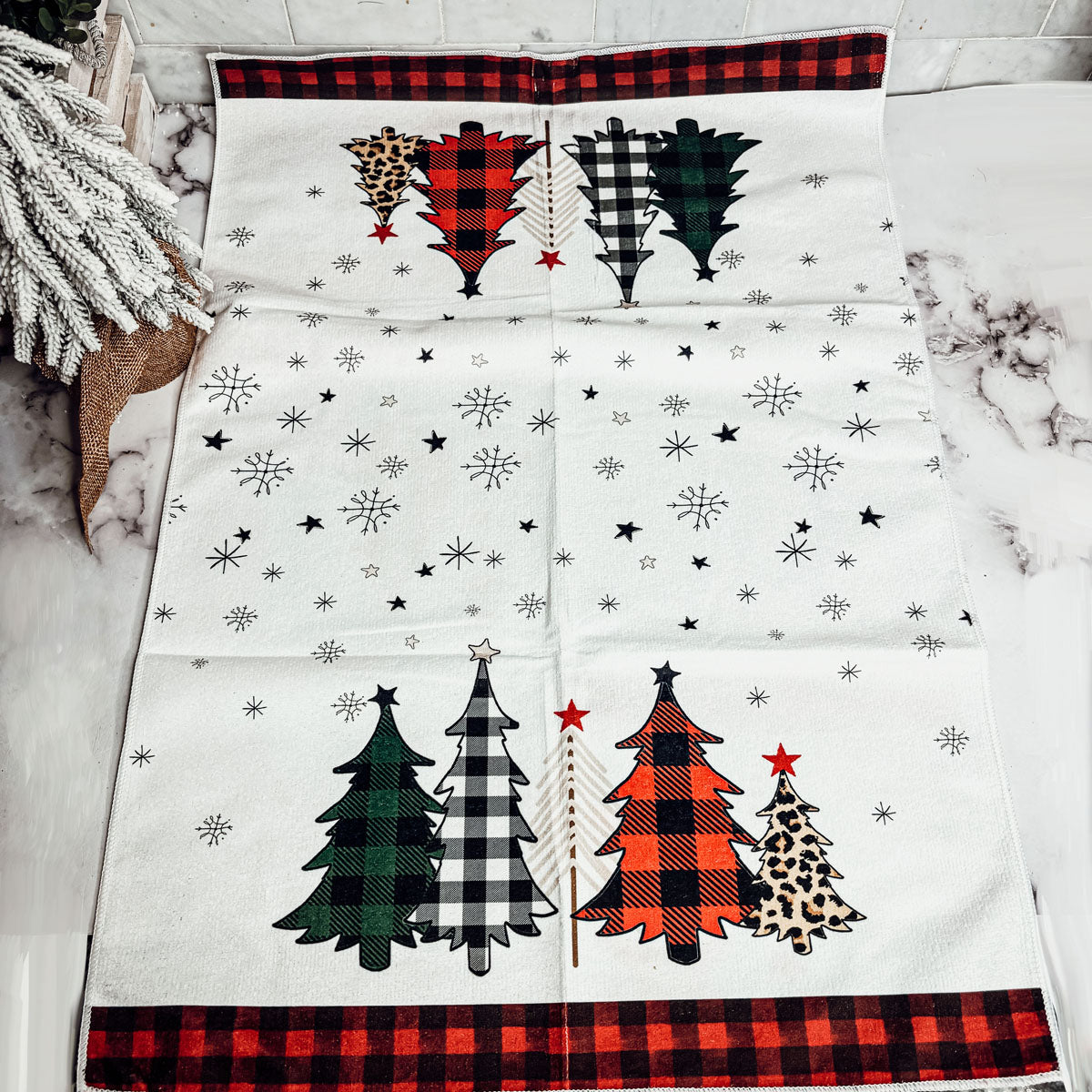 Trees & Gingham Towel