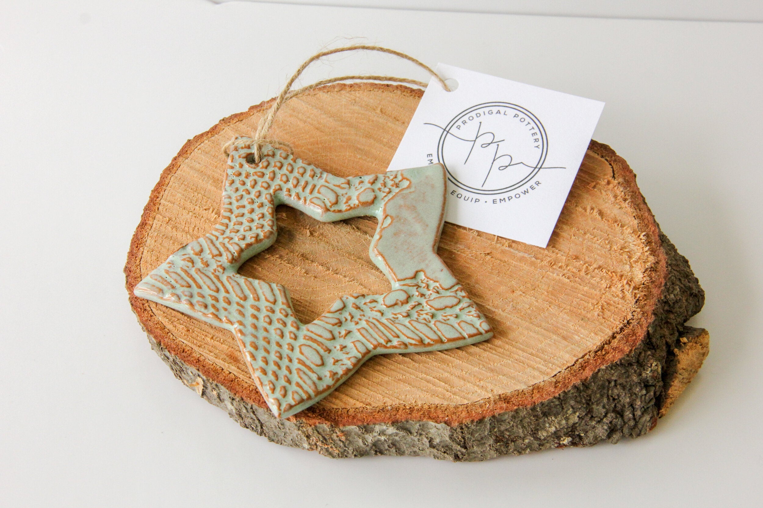 Lace-Impressed Star Ornament