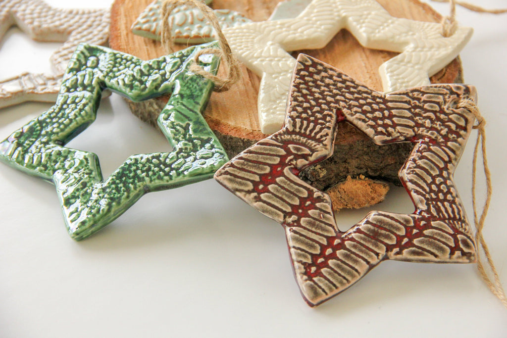Lace-Impressed Star Ornament