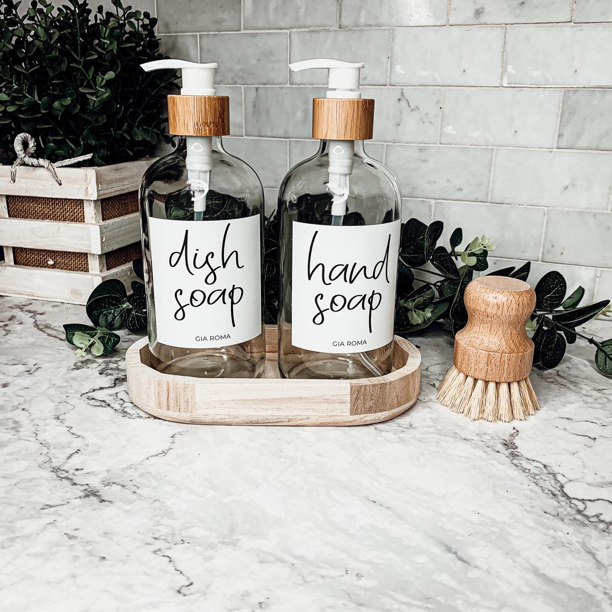 Clear Glass Refillable Soap Dispenser — 16 oz