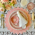 SOLACE PINK SCALLOPED FAUX LEATHER PLACEMAT (Set Of 4)