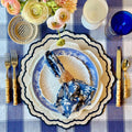 SCARLET WHITE & NAVY BLUE FAUX LEATHER PLACEMAT (Set Of 4)
