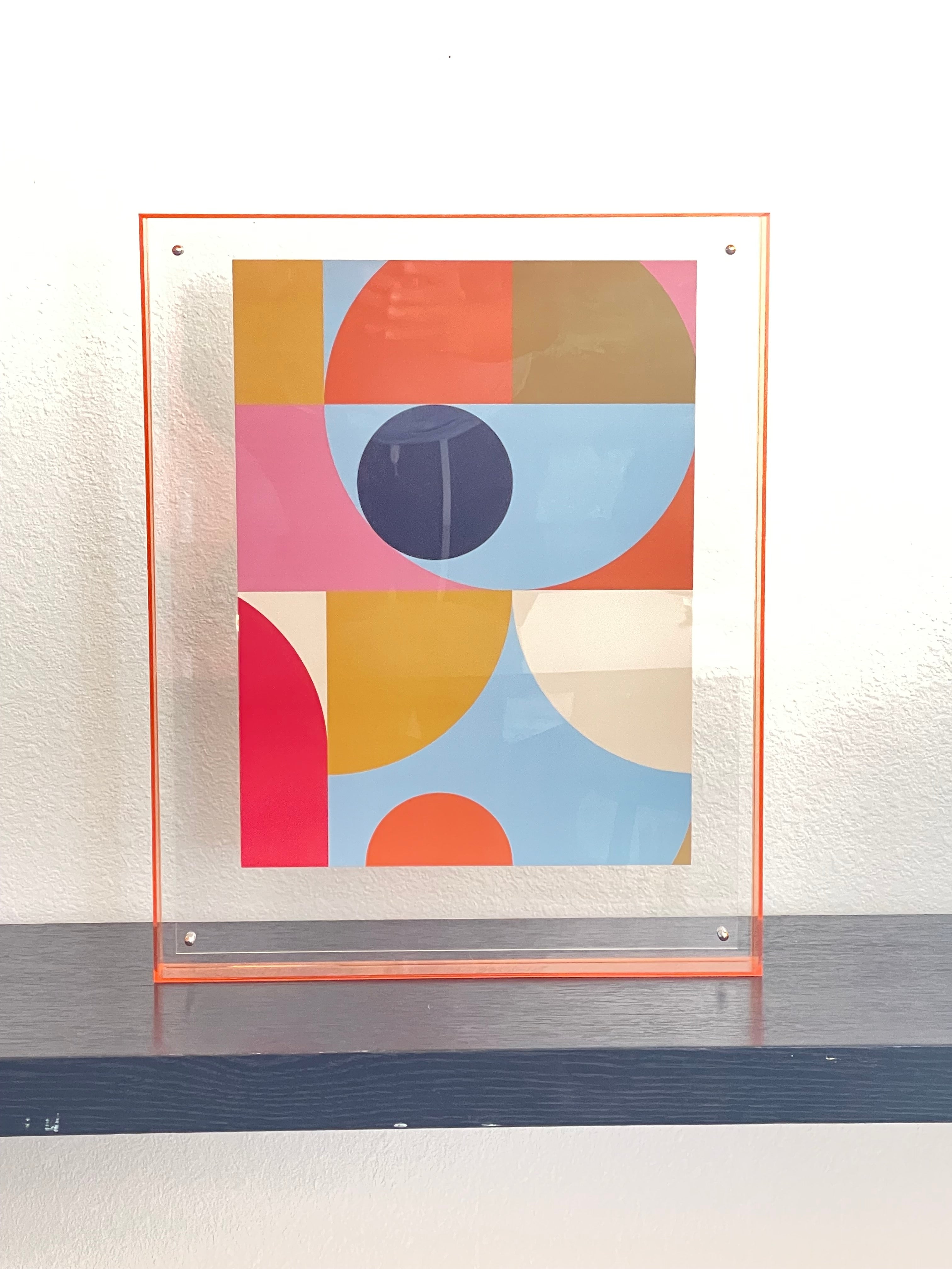 Levitate Acrylic Shadow Box Frame - Orange - Gumball Print