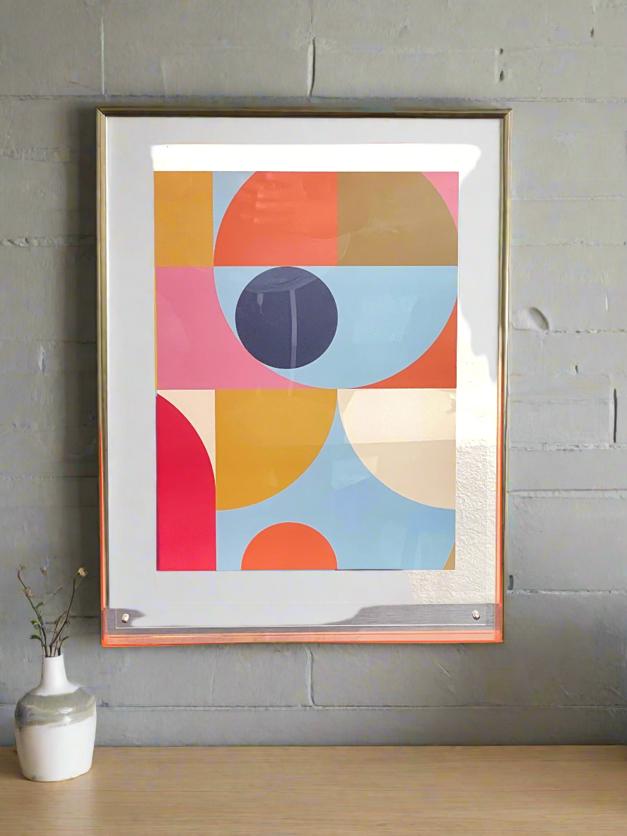 Levitate Acrylic Shadow Box Frame - Orange - Gumball Print